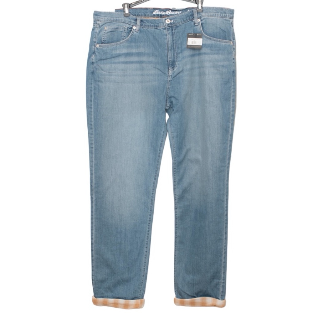 Eddie Bauer Boyfriend Midrise Straight Flannel Lined Denim Jeans Size 18T
